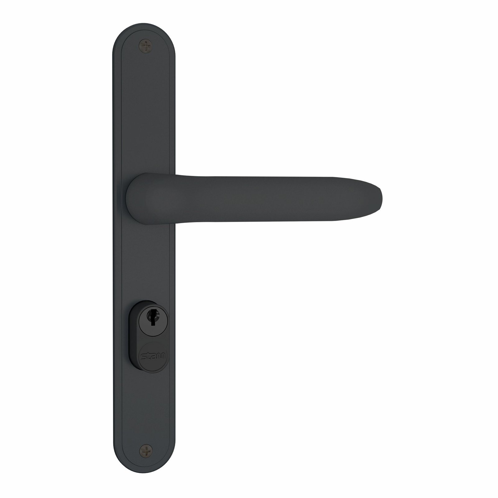 Fechadura 601/11, preto fosco, espelho, Stam · Standard