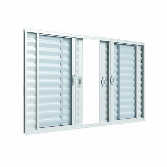 Veneziana 6 Folhas sem Grade, fecho sobreposto, Vitrolar · Linha Classic Alumínio
