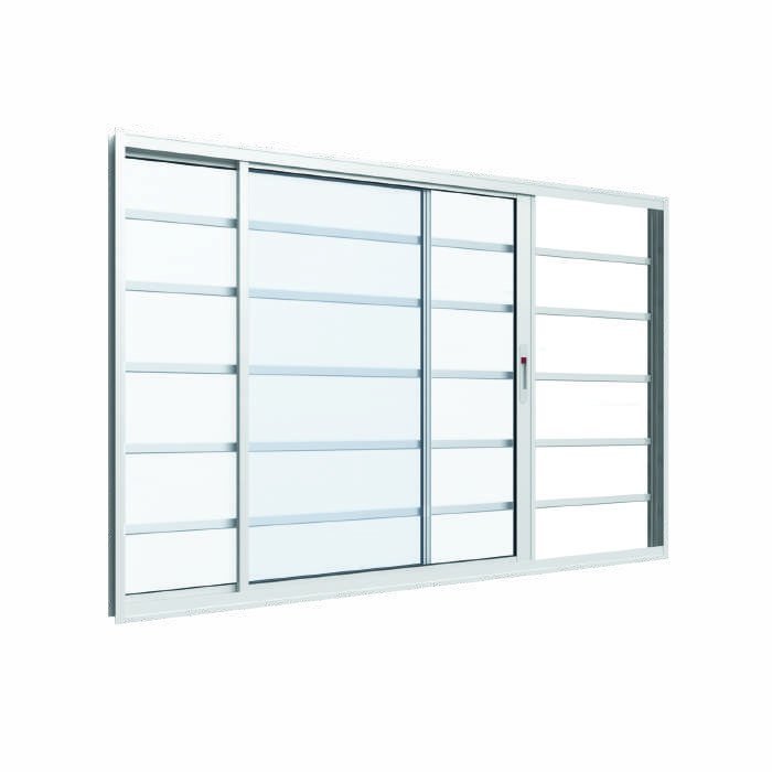 Vitrô 2 Folhas Horizontal, fecho embutido, Vitrolar · Linha Classic Alumínio