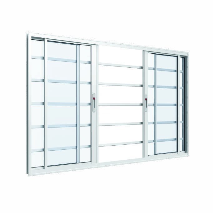 Vitrô 4 Folhas Horizontal, fecho embutido, Vitrolar · Linha Classic Alumínio