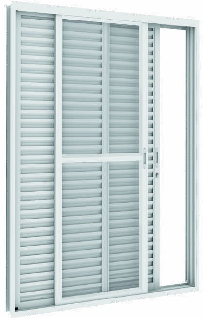 Porta Balcão de Correr 3 Folhas, Vitrolar · Linha Prática Aço