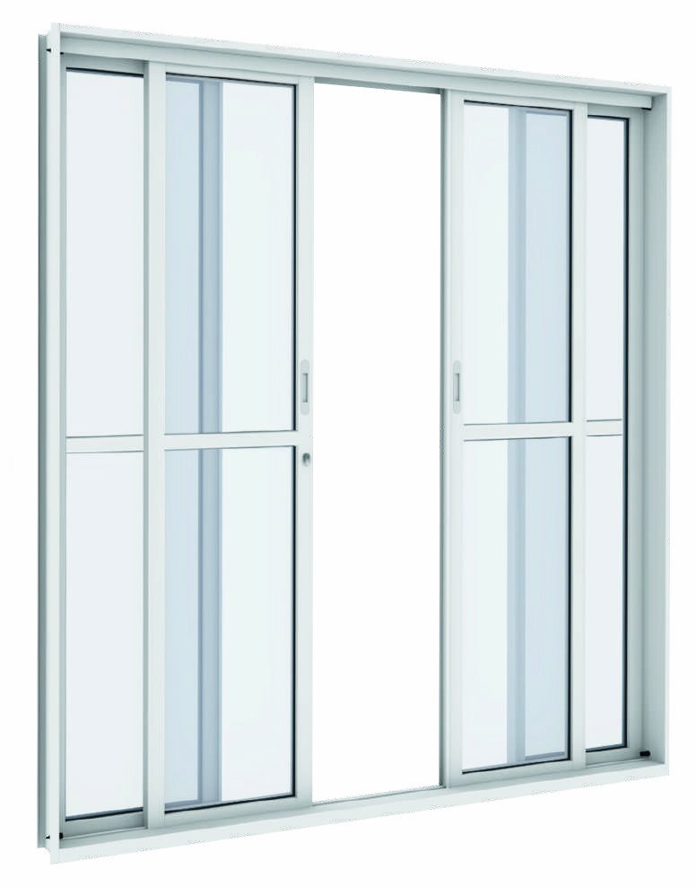 Porta de Correr 4 Folhas, Vitrolar · Linha Prática Aço