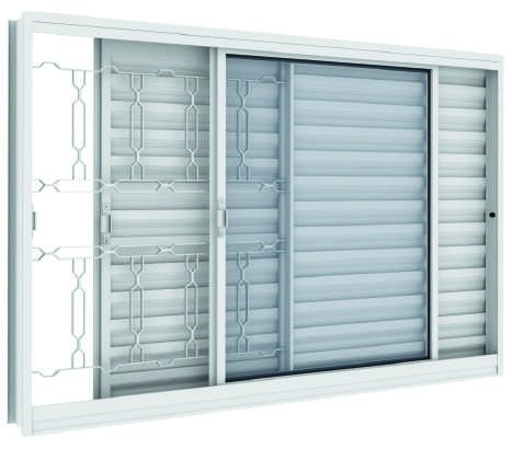 Veneziana 3 Folhas Elo, Vitrolar · Linha Prática Aço